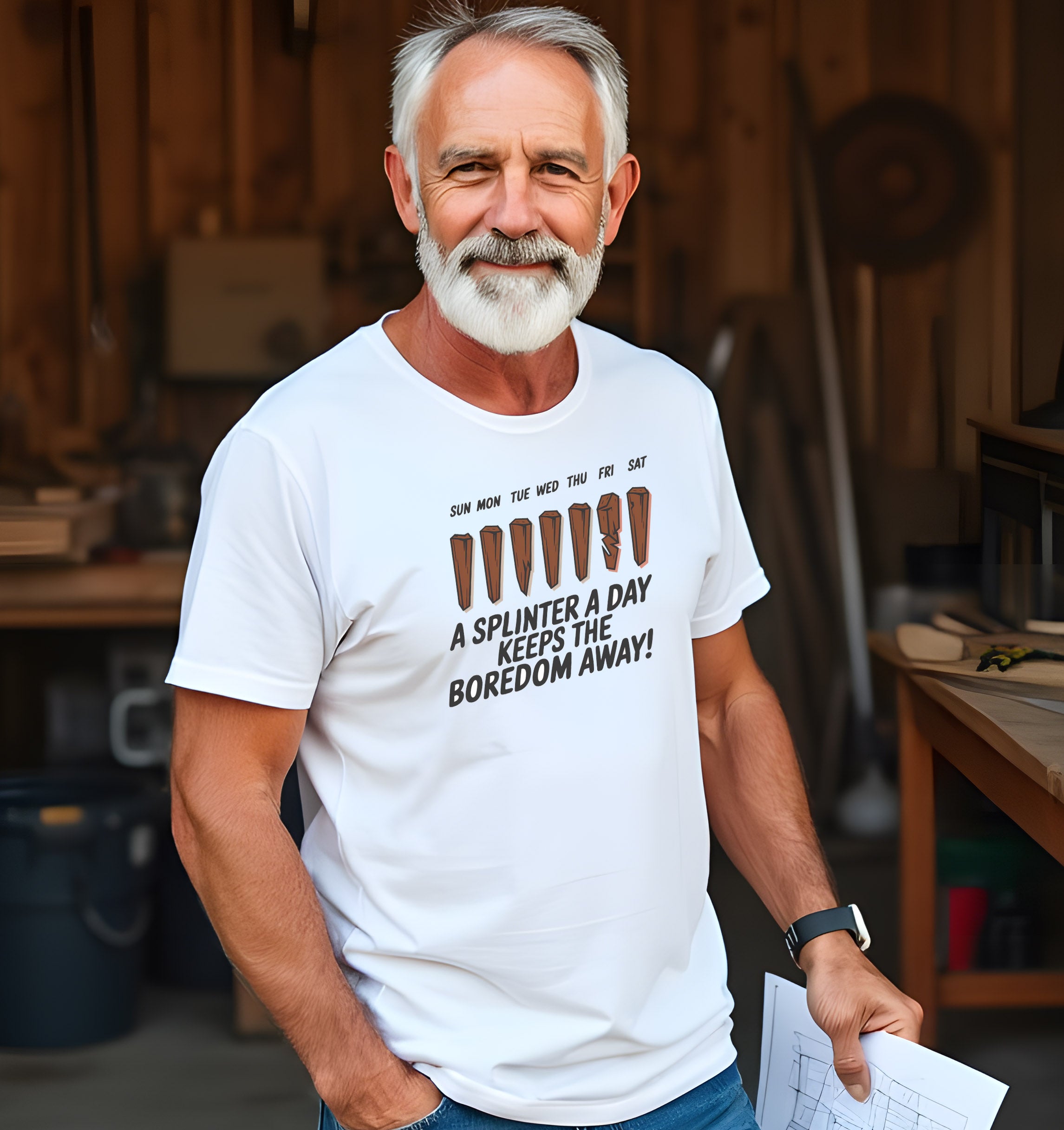 A splinter a day keeps the boredom away | Perfect T-Shirt for Woodworkers, Carpenters